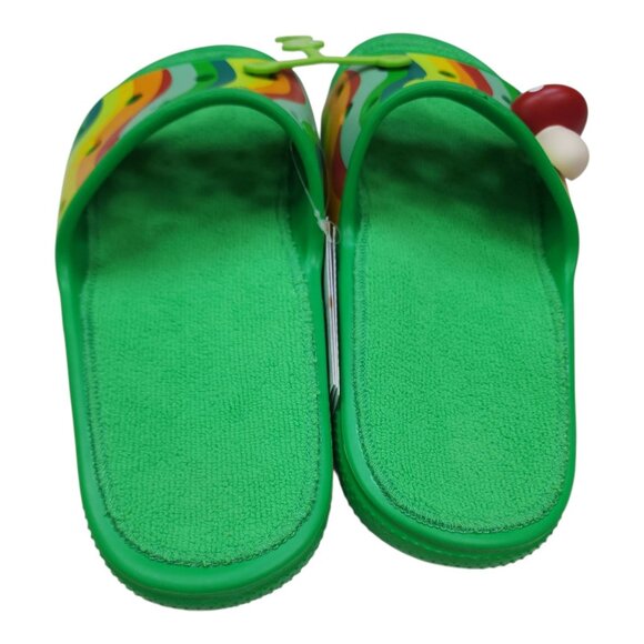 Classic Crocs Terrycloth Slides Men 14 Rainbow Wave Strap Mushroom Charm Clog - Picture 6 of 9